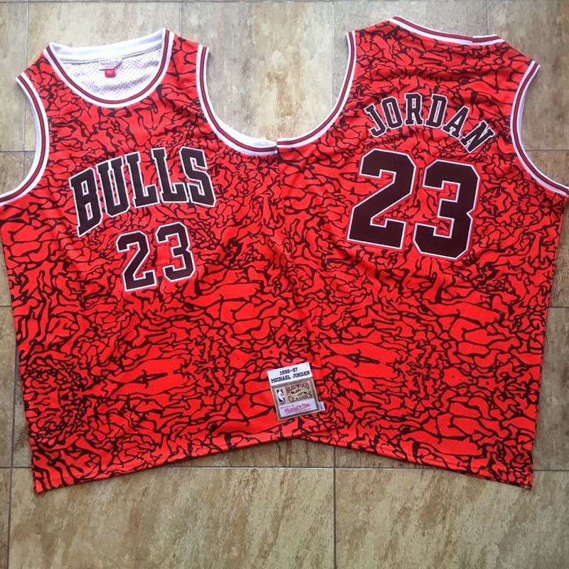 Men Chicago Bulls #23 Jordan Red split tight embroider Mitchell&Ness NBA Jerseys->chicago bulls->NBA Jersey